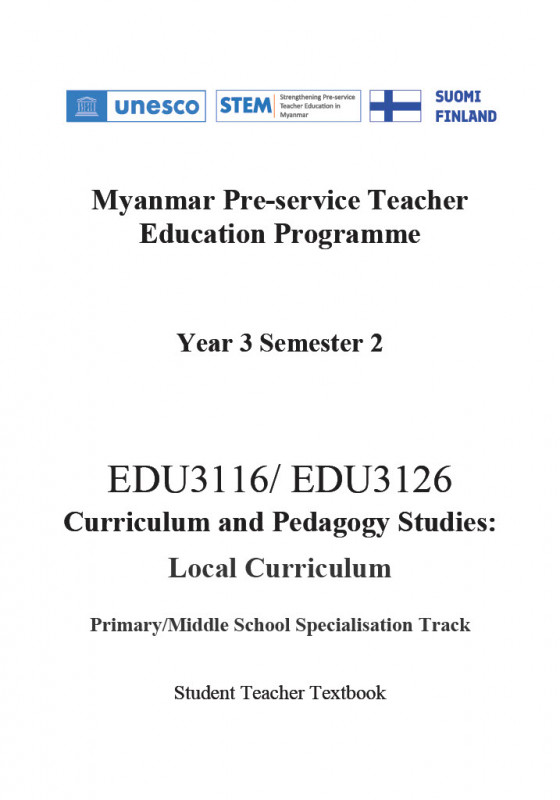 EDC Year 3 Semester 2 Local Curriculum Primary/Middle Track Student Teacher Textbook (English version)