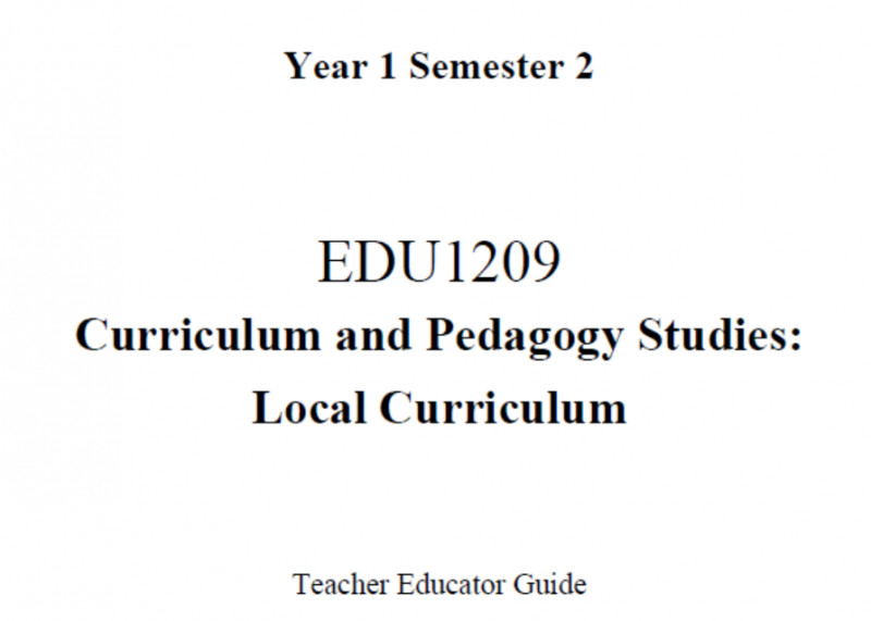 EDC Year 1 Semester 2 Local Curriculum Teacher Educator Guide (English version)